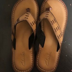 Clark's Leather Flip Flops